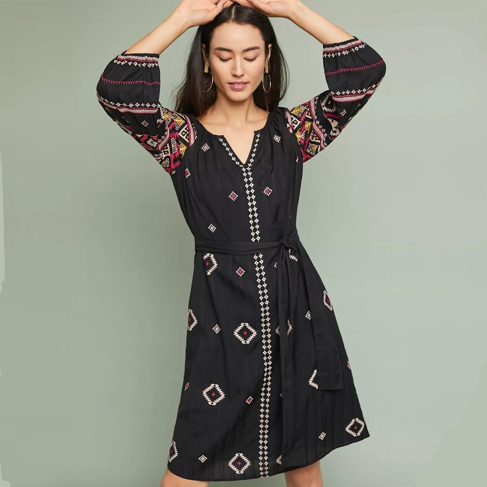 HTF Anthropologie Henrietta Embroidered Bohemian Dress